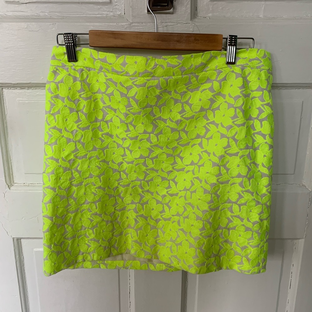 J. Crew Skirt 4 Small Embroidered Yellow Flowers